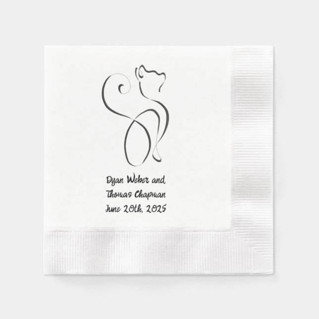 Coin edge Wedding Napkins (Front)