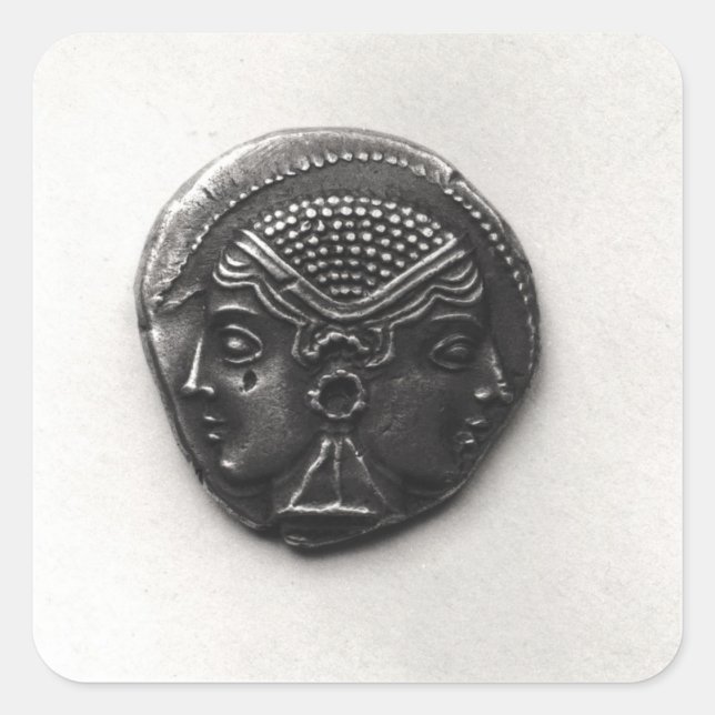 Coin from Lampsacus with a Janiform head Square Sticker (Front)