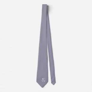 Coin Grey Elegant Monogram + Name Neck Tie