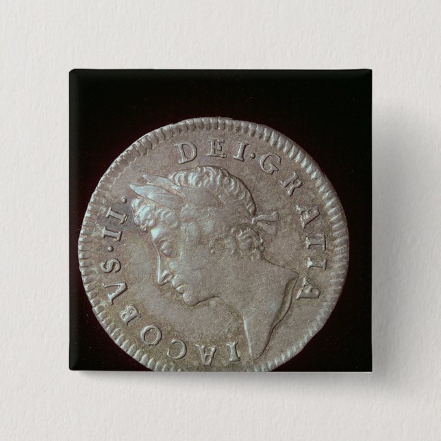 Coin of James II Pinback Button (Front)