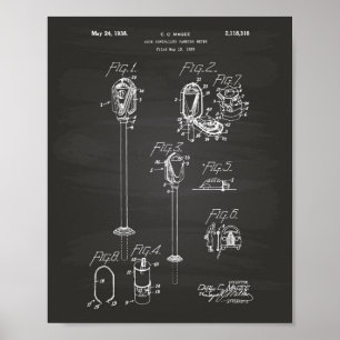Coin Parking Meter 1938 Patent Art Chalkboard Poster