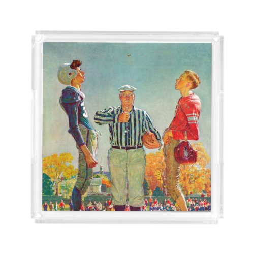 Coin Toss by Norman Rockwell Acrylic Tray