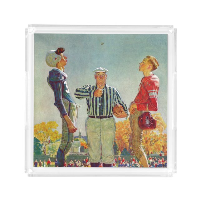 Coin Toss by Norman Rockwell Acrylic Tray (Front)