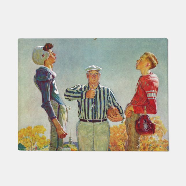 Coin Toss by Norman Rockwell Doormat (Front)