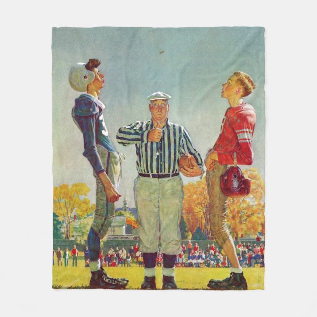 Coin Toss by Norman Rockwell Fleece Blanket (Front)