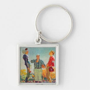 Coin Toss by Norman Rockwell Keychain