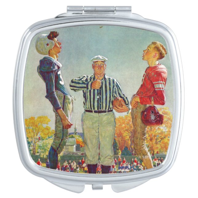 Coin Toss by Norman Rockwell Makeup Mirror (Front)