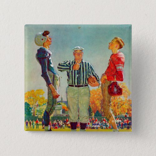 Coin Toss by Norman Rockwell Pinback Button
