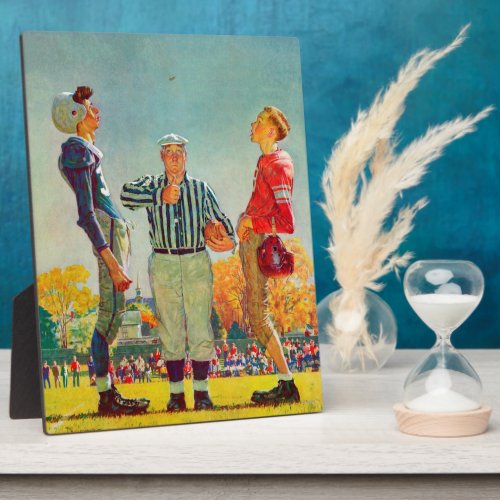 Coin Toss by Norman Rockwell Plaque