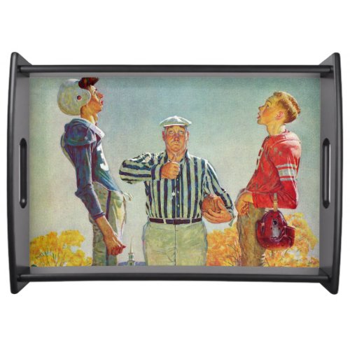 Coin Toss by Norman Rockwell Serving Tray