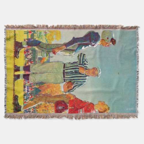 Coin Toss by Norman Rockwell Throw Blanket