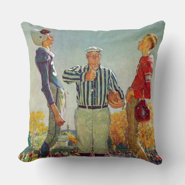 Coin Toss by Norman Rockwell Throw Pillow (Front)