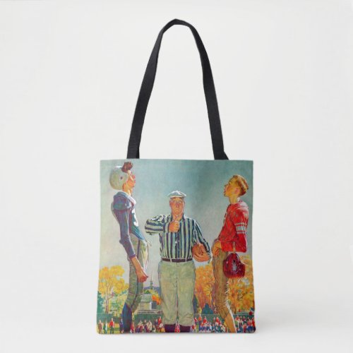 Coin Toss by Norman Rockwell Tote Bag