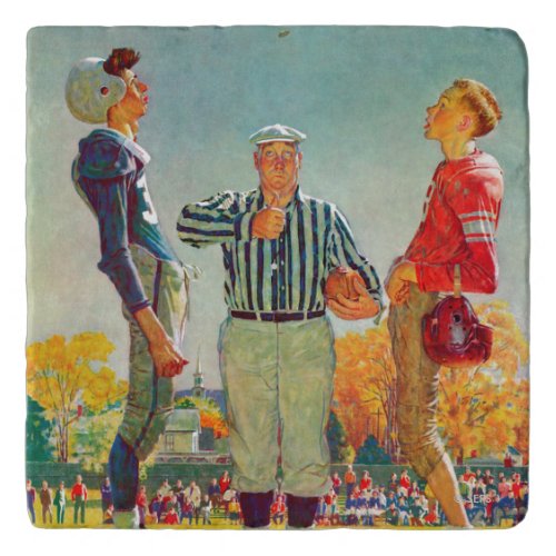 Coin Toss by Norman Rockwell Trivet