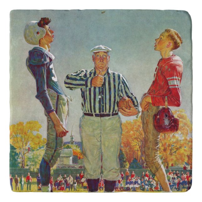 Coin Toss by Norman Rockwell Trivet (Front)