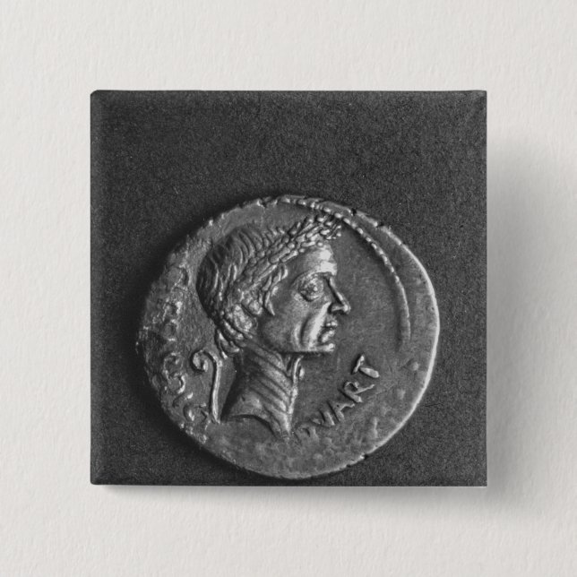 Coin with a portrait of Julius Caesar Pinback Button (Front)