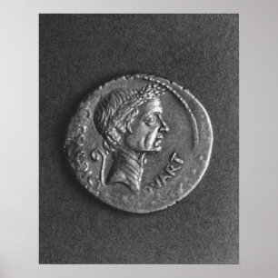 Coin with a portrait of Julius Caesar Poster