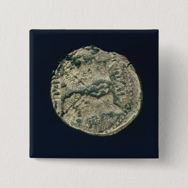 Coin with heads of Julius Caesar  and Augustus Pinback Button (Front)