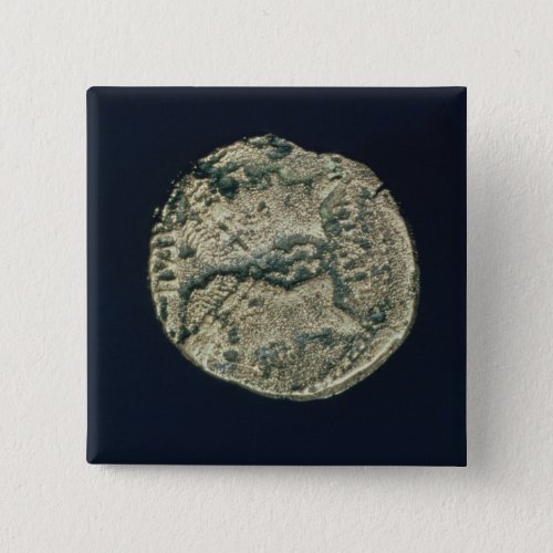 Coin with heads of Julius Caesar  and Augustus Pinback Button