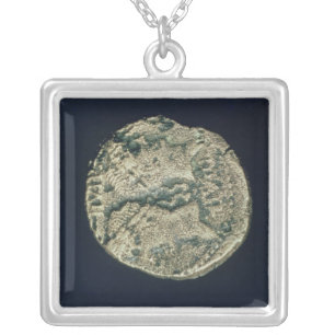 Coin with heads of Julius Caesar and Augustus Silver Plated Necklace
