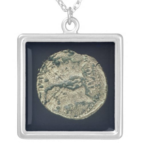 Coin with heads of Julius Caesar  and Augustus Silver Plated Necklace