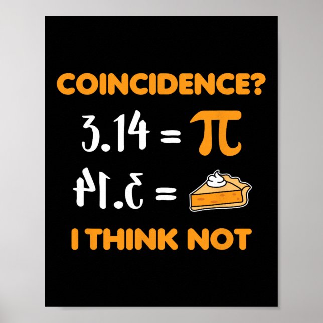 Coincidence Pi 3.14 Math Pun Mathlete Math Lovers  Poster (Front)