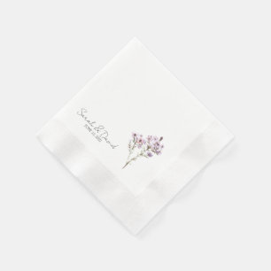 Coined Cocktail Napkin Elegant Flower Wedding
