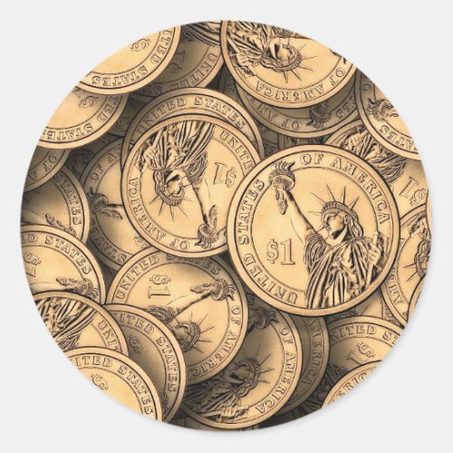  Coins  Classic Round Sticker