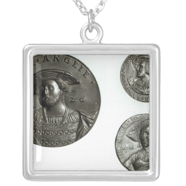 Coins depicting Henry VIII and Anne Boleyn Silver Plated Necklace (Front)