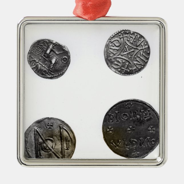 Coins of Cunobelinus or Cymbeline ,King of Mercia Metal Ornament (Front)