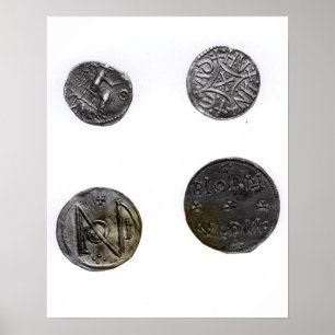 Coins of Cunobelinus or Cymbeline ,King of Mercia Poster