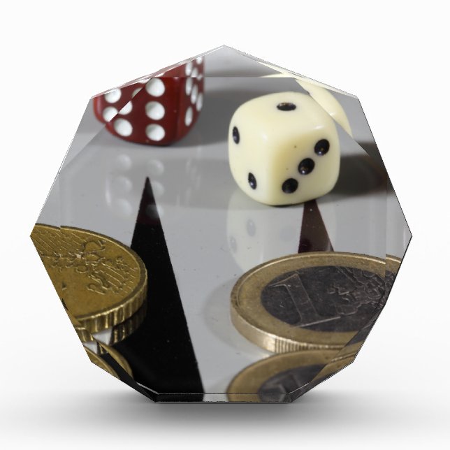 Coins on a backgammon board award (Front)