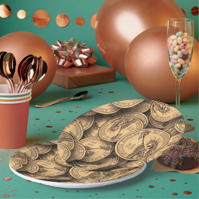  Coins Paper Plates (Multi)