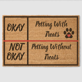 Coir Door Mat | Okay Not Okay, Petting With Treats