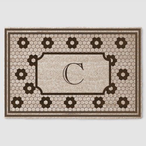 Coir Front Door Classic Monogram Entry Door Mat