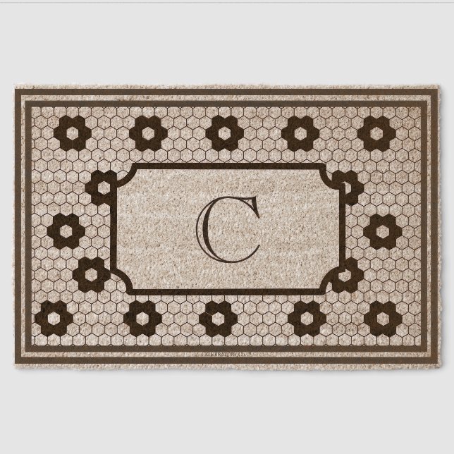 Coir Front Door Classic Monogram Entry Door Mat (Front)