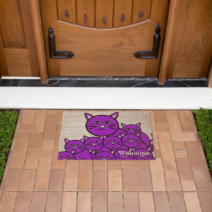 Coir Mat Outdoor Floor Mats Cats Welcome