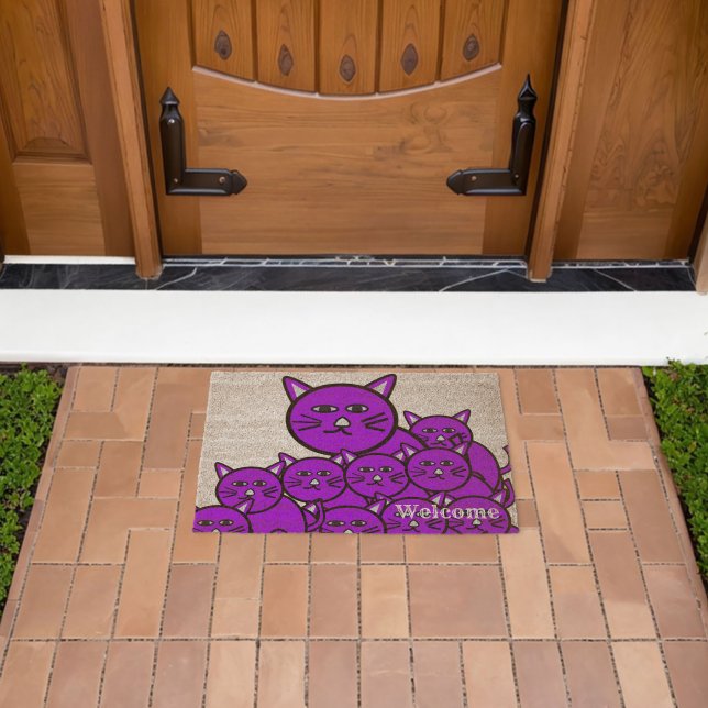 Coir Mat Outdoor Floor Mats Cats Welcome  (Insitu (Outdoor))