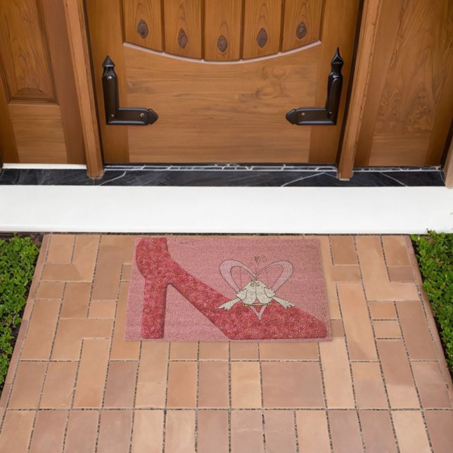 Coir Mat Outdoor Floor Mats Pink Heel  (Insitu (Outdoor))