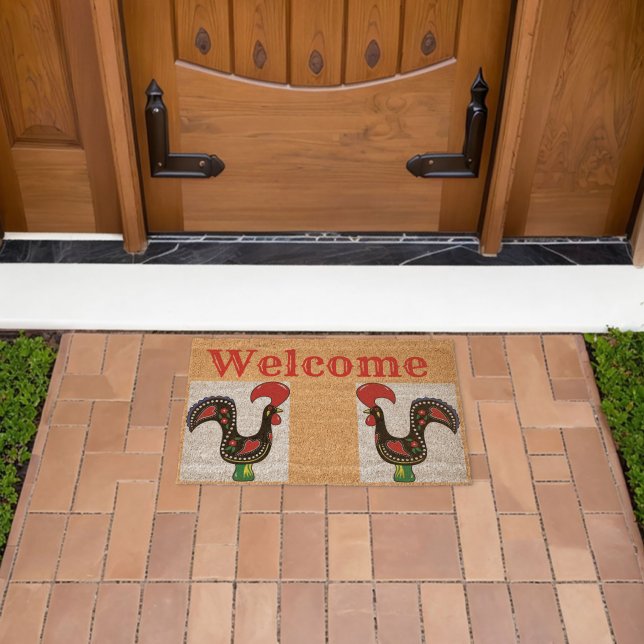 Coir Mat Outdoor Floor Mats Welcome Roosters  (Insitu (Outdoor))
