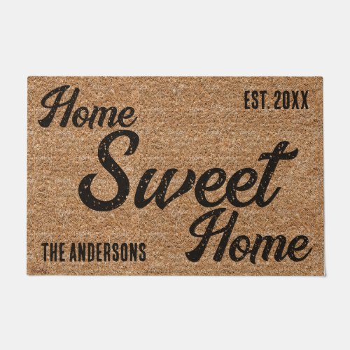 Coir Texture Home Sweet Home Personalized Doormat