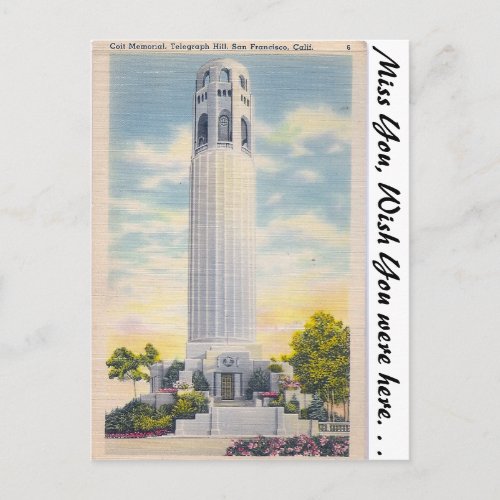 Coit Memorial San Francisco California Postcard