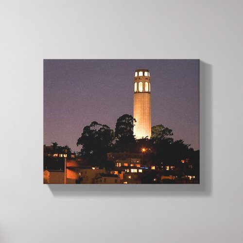 Coit Tower at Night Canvas Print