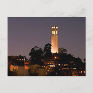 Coit Tower at Night Postcard