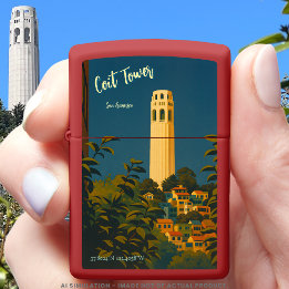 Coit Tower on Telegraph Hill, San Francisco Travel Zippo Lighter
