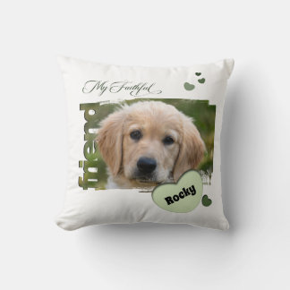 Cojín Customizable Pet Photo "My Faithful Friend" Throw Pillow