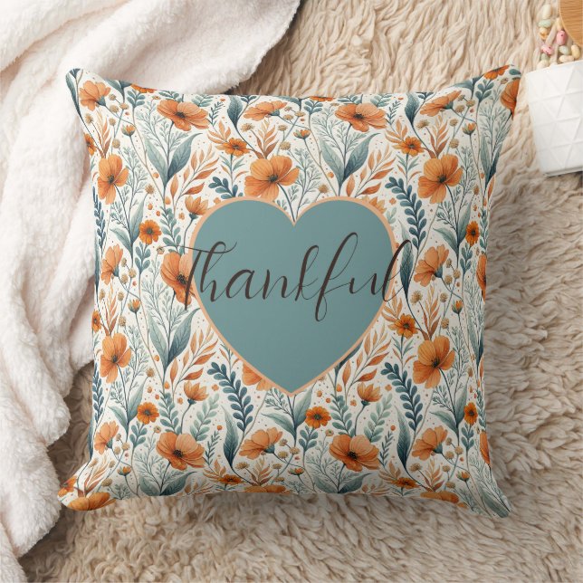 Cojín Decorativo Custom Wildflower Botanical Boho Throw Pillow (Blanket)