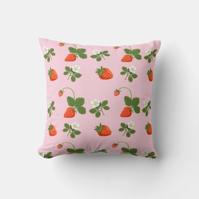 Cojín Decorativo Strawberries Throw Pillow (Front)