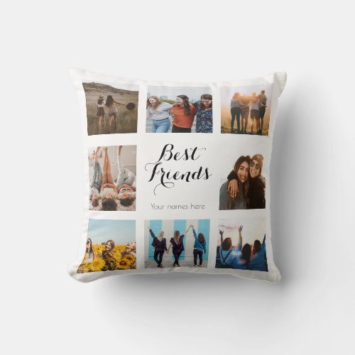 Cojn Fotos Best Friends Personalized Throw Pillow