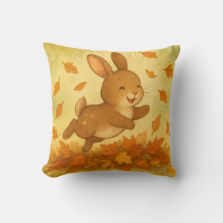Cojin jumping between leaves throw pillow